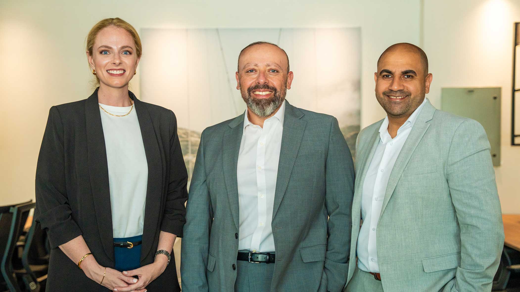 co-founders of sharpminds consulting engineers, katherine borge, amir h greiss and bassem philip