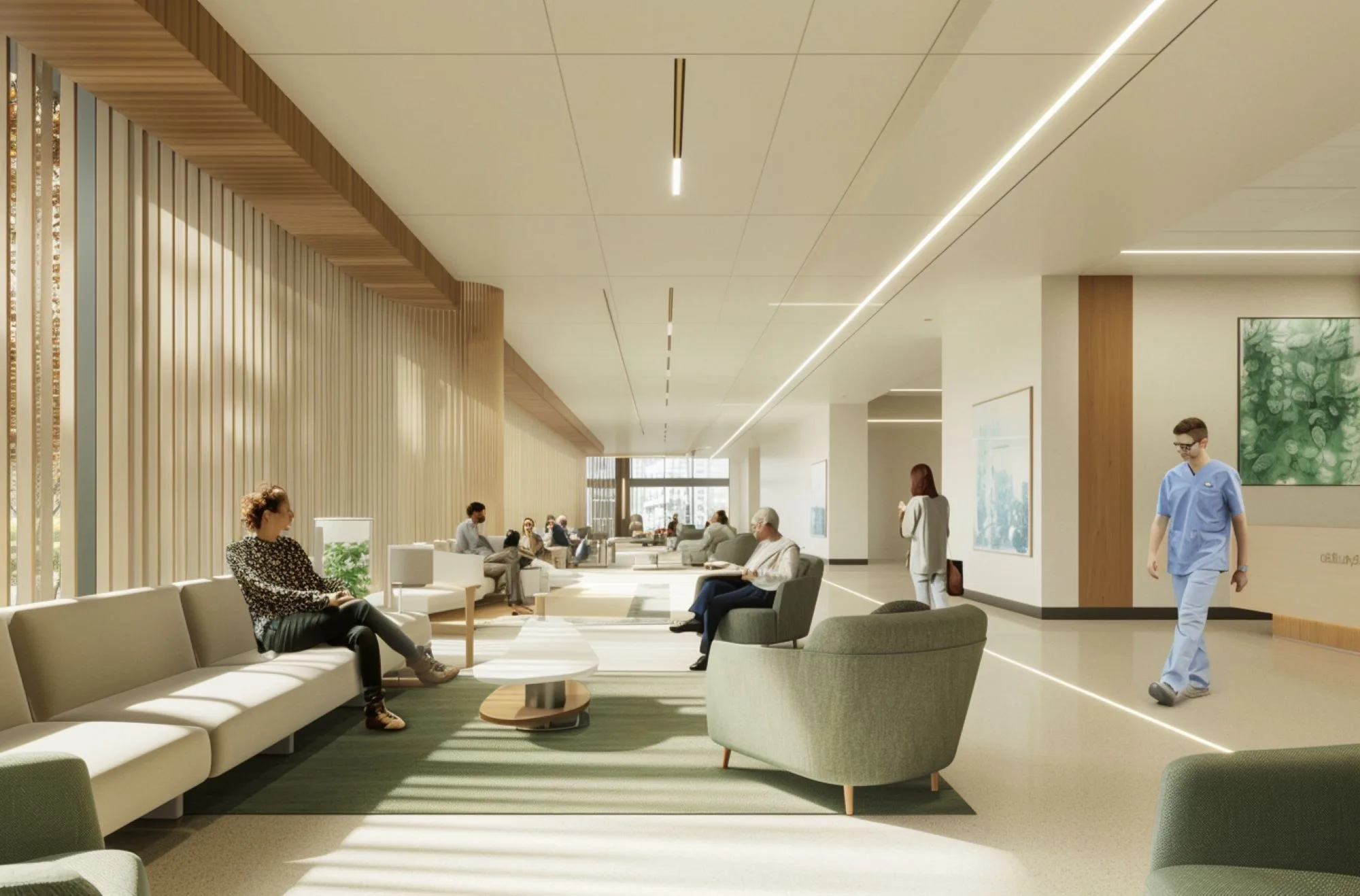 patient centric interior design of hospital waiting room
