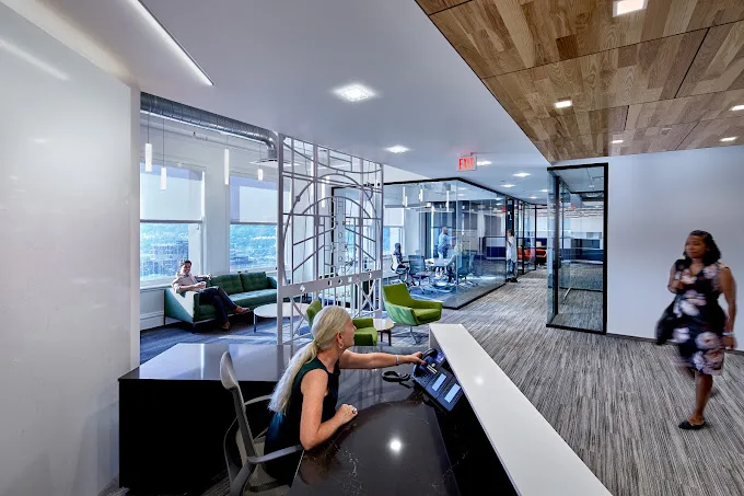interior photography of MCF Architecture Headquarters, Frick Building, Pittsburgh, PA