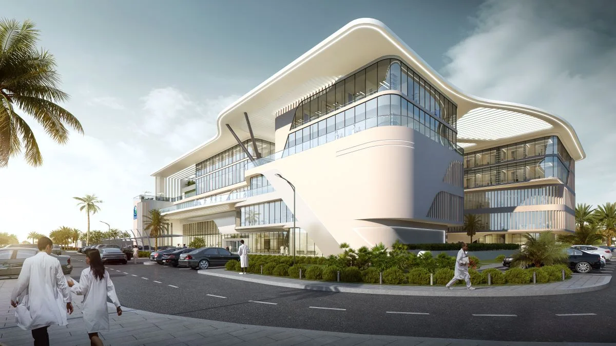 architectural render of renovation emirates international hospital