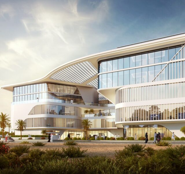 architectural render of emirates international hospital