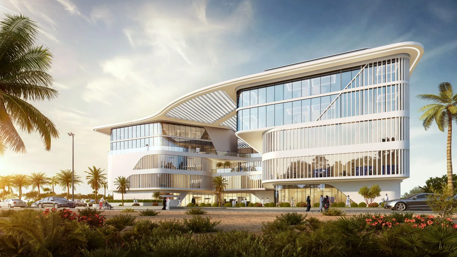 architectural render of emirates international hospital