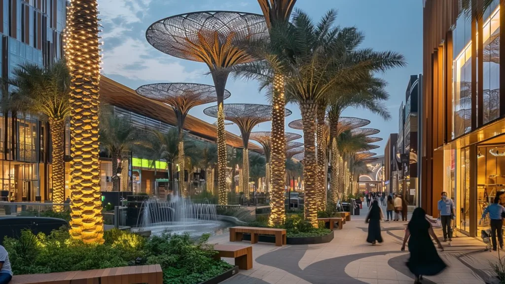 architectural render of mixed use residential community mall